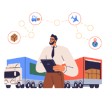 Cartoon of warehouse worker
